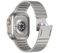 NewWays 49mm 46mm 45mm 44mm 42mm(Series 3 2 1) Metal Strap Compatible for Apple Watch Ultra 3 2 1 Series 11/10/9/8/7/6/5/4/3/2/1/SE,iWatch Stainless Steel Straps Replacement Band,Titanium