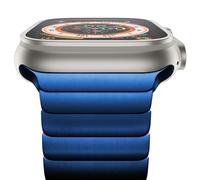NewWays 49mm 46mm 45mm 44mm 42mm(Series 3 2 1) Metal Strap Compatible with Apple Watch,Solid Stainless Steel Link Replacement Band for iWatch Ultra/Ultra2,Series 10/9/8/7/6/5/4/3/2/1/SE,Blue