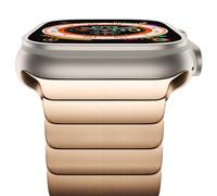 NewWays 49mm 46mm 45mm 44mm 42mm(Series 3 2 1) Metal Strap Compatible with Apple Watch,Solid Stainless Steel Link Replacement Band for iWatch Ultra/Ultra2,Series 10/9/8/7/6/5/4/3/2/1/SE,Original Gold