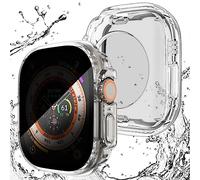 NewWays Anti-peeking Waterproof Case for Apple Watch Ultra 49mm Screen Protector, 360 Full Protective PC Face Cover Built-in Tempered Glass for iWatch Ultra 49mm, Transparent
