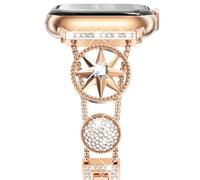 NewWays Bling Slim Strap Compatible with Apple Watch 42mm(Series 3 2 1) 44mm 45mm 46mm, Women Metal Band for iWatch SE Series 11 10 9 8 7 6 5 4 3 2 1,Rosegold