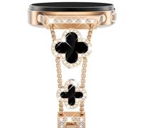 NewWays Compatible for Samsung Galaxy Watch 8 40mm 44mm/8 Classic 46mm Bands, Women Metal 4 Leaf Clover Bling Jewelry Bracelet Rhinestone Strap Wristband for Galaxy Watch 8/8 Classic