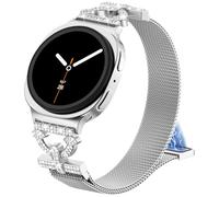 NewWays Compatible for Samsung Galaxy Watch 8 40mm 44mm/8 Classic 46mm Bands, Women Metal Replacement Bling Jewelry Bracelet Rhinestone Strap Wristband for Galaxy Watch 8/8 Classic