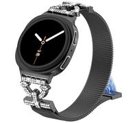 NewWays Compatible for Samsung Galaxy Watch 8 40mm 44mm/8 Classic 46mm Bands, Women Metal Replacement Bling Jewelry Bracelet Rhinestone Strap Wristband for Galaxy Watch 8/8 Classic