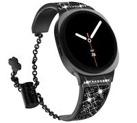 NewWays Compatible for Samsung Galaxy Watch 8 40mm 44mm/8 Classic 46mm Bands, Women Metal Replacement Bling Jewelry Bracelet Rhinestone Strap Wristband for Galaxy Watch 8/8 Classic