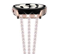 NewWays Compatible with Samsung Galaxy Watch 7 6 Classic 6 5 4 Band 40 mm 44 mm 42 mm 46 mm, 20 mm Stunning Diamonds Bracelet with Quick Release Pin for Galaxy Active 2, Rose Gold, 135 millimeters