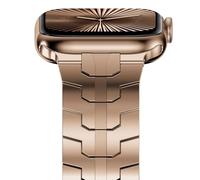 NewWays Metal Band Compatible with Apple Watch Band Series 10 42mm Series 9 Series 8 Series 7 41mm 40mm SE 6 5 4 3 38mm iWatch Stainless Steel Link Bands, Original Gold
