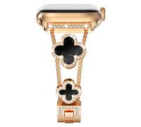 NewWays Metal Strap Compatible for Apple Watch 38mm 40mm 41mm 42mm(Series 10),Women Fashion Bling Bracelet Straps Stainless Steel Replacement Band for iWatch Series 10/9/8/7/6/SE/5/4/3/2/1,Rosegold