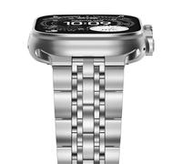 NewWays Metal Strap Compatible with Apple Watch Straps 49mm 46mm 45mm 44mm 42mm(Series 3 2 1),Stainless Steel Link Replacement Bands for iWatch Ultra 3 2 1,Series SE 11 10 9 8 7 6 5 4 3 2 1,Silver