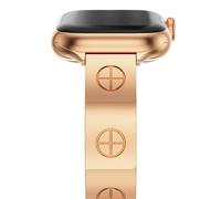 NewWays Metal Straps Compatible with Apple Watch 42mm(Series 3 2 1) 41mm 40mm 38mm for Women,Fashion Slim Stainless Steel Strap Replacement Band for iWatch SE Series 10 9 8 7 6 5 4 3 2 1,Rosegold