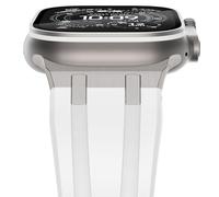 NewWays Silicone Strap Compatible with Apple Watch 49mm 46mm 45mm 44mm 42mm(Series 3 2 1), Sport Straps Replacement Band for iWatch Ultra 3 2 1 Series 11 10 9 8 7 6 SE 5 4 3 2 1,White/Titanium