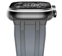 NewWays Silicone Strap Compatible with Apple Watch 49mm 46mm 45mm 44mm 42mm(Series 3 2 1),Sport Straps Replacement Band for iWatch Ultra 3 2 1 Series 11 10 9 8 7 6 SE 5 4 3 2 1,Grey/Black Connector