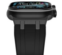 NewWays Silicone Strap Compatible with Apple Watch 49mm 46mm 45mm 44mm 42mm(Series 3 2 1),Sport Straps Replacement Band for iWatch Ultra 2/Ultra Series 10 9 8 7 6 SE 5 4 3 2 1,Black/Black Connector
