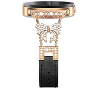 NewWays Slim Leather Sparkling Bow for Samsung Galaxy Watch 8 40mm 44mm/8 Classic 46mm, Thin Dressy Designer Strap Bling Bracelet for Women, Rose Gold/Black