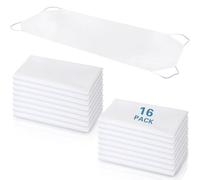 Newwiee 16 Pcs Standard Size Daycare Cot Sheet Bulk 20" x 48" White Breathable Microfiber Nap time Sheet Cot Bed Fitted Sheet Cover for Preschool Kid Child Children Toddler Boy Girl Back to School