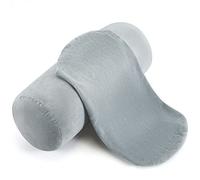 Newwiee 2 Pcs Cervical Neck Roll Pillow Cover 17x7 Inch Round Pillow Covers with Zipper Cylinder Neck Roll Pillow Case Soft Bolster Pillowcases for House Home Decor Cylindrical Pillow Cushion (Gray)