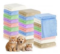 Newwiee 24 Pcs Guinea Pig Fleece Bedding Blankets Bulk Washable Small Animal Fleece Cage Liners Pet Wash Cloth Sleeping Mat Cover for Hamster Chinchilla Rabbit Hedgehog (18 x 24 Inches,Multicolor)