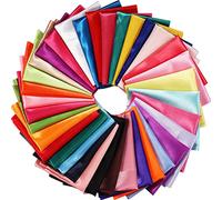 Newwiee 35 Pcs Silky Satin Fabric Satin Patchwork Fabric Bundle Lining Polyester Silk Fabric for Wedding Bridal Table Decoration Costume Sewing Quilting Apparel Crafts, 35 Solid Color (10 x 8 Inch)