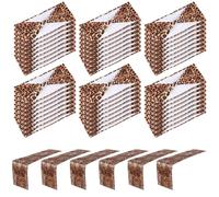 Newwiee 48 Pcs Leopard Stretch Chair Sashes Cover Band and 6 Pcs Table Runner, 6 x 14 Inch Stretch Chair Sashes 9 ft Table Runner for Family Gathering Reception Banquet Decoration