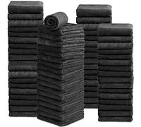 Newwiee 72 Pack Bleach Proof Towels Bulk for Salon Hair Microfiber Towels 18 x 30 Inch Dry Lint Free Hair Drying Towel Hand Towels for Hair, Gym, Bath, Spa, Shaving, Barber(Black)