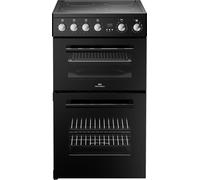 Newworld 444412056 50cm Wide Double Oven Electric Cooker with Ceramic Hob - Black Black