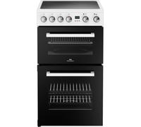 Newworld 444412057 50cm Wide Double Oven Electric Cooker with Ceramic Hob - White White
