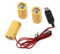 Newwyt USB to 4.5V LR14 C Battery Eliminators Cable Cord Dummy Battery Power Supply Wire for Toy/Controllers/Gas Water Heater Plastic