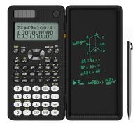 NEWYES Secondary-School Scientific Calculators, Engineering Calculator with Writing Tablet and Pen Included, 240 Functions, 2-Line Display, Solar + Battery, Foldable Cover (NY-82MS PLUS Edition)