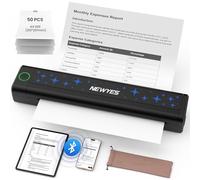 NEWYES A4 Portable Wireless Thermal Printer, Bluetooth Mobile Travel Copier Compatible with Phone Tablet & PC, Inkless Stencil Machine (A4 Document Printer + 50 Thermal Papers)