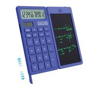 NEWYES Calculator, with Writing Tablet and Pen, Solar & Battery Powered, Suitable for Students, Families, Offices(Blue)