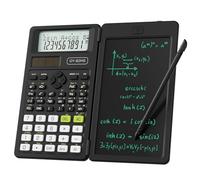 NEWYES Scientific Calculator, 82MS Engineering Calculator with Writing Tablet and Pen Included, 240 Functions, 2-Line Display, Middle and High School Supplies,Black
