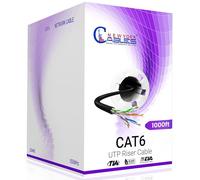 NewYork Cables | CAT6 Ethernet Cable 1000ft | Bulk Riser (CMR) 23AWG, UTP 4 Pairs, 550MHz 10Gbps High-Speed LAN Cable for Streaming, Gaming, Home, Office | Easy Pull Box | Black