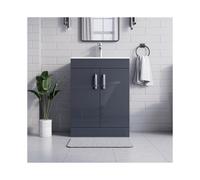 (NewYork Grey 600mm) Floor Standing Bathroom Vanity Unit With Basin