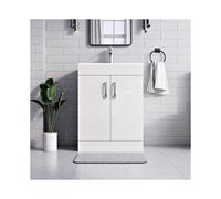 (NewYork White 600mm) Floor Standing Bathroom Vanity Unit With Basin