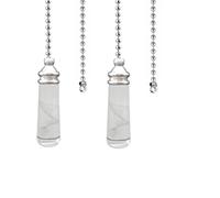 NewZC 2 Pcs Bathroom Light Pull Cord Weight Handle with 100 cm Pull Chain Extension Connector - Light Cord Pull String Ends Crystal Pull Cord Extender for Toilet Ceiling Light Fan Switch Blind