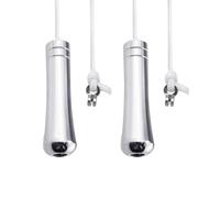 NewZC 2Pcs Bathroom Light Pull Cord Handle with 150cm Nylon Pull Cord String Connector Extension - Silver Teardrop Light Pull End Extender for Bedroom Shower Toilet Blind Ceiling Light Fan Switch