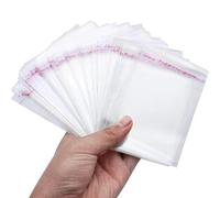 NewZC 8x7cm Small Clear Cellophane Bags 300 Piece Opp Adhesive Plastic Bag - Mini Transparent cellophane bags Self Sealing Treat Bags for Sweets Candy Cookie Biscuit Chocolate Cake Jewellery Card Gift