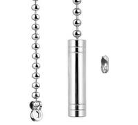 NewZC Light Pull Handle Bathroom Chrome Light Cord Pull String Handle with 85cm Light Pull Cord Bead Chain Extension for Toilet Shower Bedroom Illuminated Switches Ceiling Fans Blinds - Silver