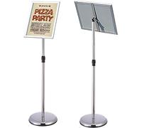 NewZeal A3 Adjustable Sign Holder Stand Aluminum Pedestal Poster Stand Floor Standing Sign Holder Snap Frame Stand for Wedding Business Activities Display, Silver