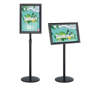 NewZeal Heavy-Duty Menu Holder & Poster Floor Standing Sign Holder, Black Adjustable Notice Stand for Indoor & Outdoor