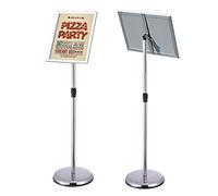 Newzealkids Adjustable Poster Stand Floor Standing Sign Holder Notice Stand Sign Holder for Wedding/ Show/ Display/ Advertisement (Silver, A4)