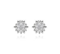 NewZenro 20g Snowflake Cubic Zirconia Christmas Cartilage Small Stud for Women Flat Screw Back Stainless Steel Cute Winter Flower Tiny Mini Sleeper Studs Fashion Jewelry for Xmas Party Holiday 2500