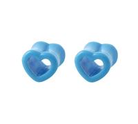 NewZenro Acrylic Hollow Heart Double Flared Ear Tunnels Plugs Gauge Expander Stretching Earrings for Women Love Piercing Body Fashion Y2K Jewerly for Her Bff (Blue, 1/2" (12mm))