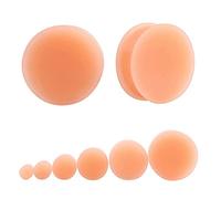 NewZenro Flesh Skin Colored Ear Gauges Silicone Double Plugs Hide Retainer Tunnels Expanders Stretcher Silicone Body Piercing Jewelry 2PCS, 15/16"(24mm), Silicone, silicone