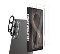 NEWZEROL 2+2 Pack Outer Screen & Lens Protector for Galaxy Z Fold 8 | Includes 2 outer screen tempered glass protectors and 2 silk-printed anti-glare lens protectors, 9H, HD clear, anti-scratch