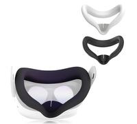 NEWZEROL 2 Pack Facial Silicone Cover Compatible for Quest 3S, Face Pad Eye Padding Cover Accessories Anti-Sweat Waterproof Replacement Compatible for Quest 3S VR,White and Black
