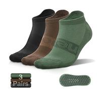 NEWZILL 2023 Non-Slip Yoga Socks with Grips for Women and Men, Unisex Non-Slip Socks for Pilates, Barre, Workouts at Home, Hospital, 3 Pairs - Black/Coffee/Green, L-XL