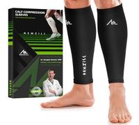 NEWZILL Compression Calf Sleeves (20-30mmHg) for Men & Women - Perfect Option to Our Compression Socks - for Running, Shin Splint, Medical, Travel, Nursing (Solid Black, 15in - 18in Calf (L/XL))