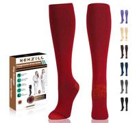 NEWZILL Compression Dress Socks for Men & Women Circulation | Cotton Rich Comfortable Socks 15-20mmHg | BEST Stockings for Business Casual Running Medical Athletic Knee-High Support Socks