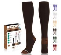 NEWZILL Compression Dress Socks for Men & Women Circulation | Cotton Rich Comfortable Socks 15-20mmHg | BEST Stockings for Business Casual Running Medical Athletic Knee-High Support Socks
